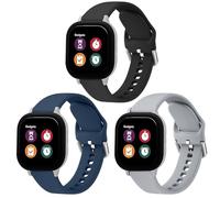 Paquete de 3 correas de silicona para reloj Gizmo 3 2 1/Gabb Watch 3 2 1/SyncUP, correa de repuesto deportiva de silicona suave para reloj Verizon Gizmo (negro/azul marino/gris)