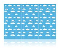 Paquete de 3 Cortinas con Flecos con Temática de Nubes, 100 x 200cm Fondo con Nubes Blancas y Cielo Azul Dibujos Animados Decoraciones para Fiestas de Cuentos para Fiesta de Cumpleaños