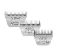 Paquete de 3 cuchillas anchas para aseo de mascotas, compatibles con cortadoras Andis A5/Oster/Wahl KM10, longitud de corte de 1/8 a 3/8 pulgadas, cuchillas de repuesto para corte de pelo de perro