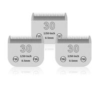 Paquete de 3 Cuchillas de Acero Inoxidable extraíbles de 30# para peluquería de Perros, compatibles con Andis/Oster A5/Heiniger/Moser/Wahl, tamaño n.30, Longitud de Corte 1/50 Pulgadas 0,5 mm