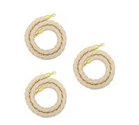 Paquete de 3 cuerdas de soporte con ganchos pulidos, barrera de cola de control de multitudes de 10 pies, cuerda de terciopelo rojo VIP para teatros, hoteles, eventos, grandes aperturas, duraderas y