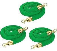 Paquete de 3 cuerdas terciopelo 1,5 M con ganchos chapados en oro barrera partición Control multitudes for eventos VIP acceso a alfombra roja elegante(5FT)