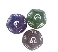 Paquete de 3 dados de adivinación de resinas coloridas con acabado de purpurina para juegos de rol místicos y orientación, dados de adivinación equilibrados profesionales