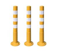Paquete de 3 delineadores flexibles tráfico alta visibilidad for entradas privadas, postes seguridad for estacionamientos, centros comerciales, escuelas, hoteles y control multitudes(Yellow)