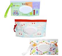 Paquete de 3 dispensadores portátiles de toallitas húmedas, reutilizables y recargables, dispensador de toallitas para bebés, respetuoso con el medio ambiente y ligero, contenedor de toallitas húmedas