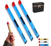 Paquete De 3 Encendedor De Cerillas Grande,Encendedor De Recargable TamañO De Llama Ajustable,Resistente Al Viento, para Velas, Fogatas, Cocinas, Campamentos (Azul Noctilucente)
