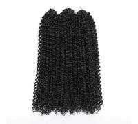 Paquete de 3 extensiones de pelo rizado tipo afro, color degradado, 12 pulgadas, trenzas de ganchillo sintético suave (12 pulgadas, negro)