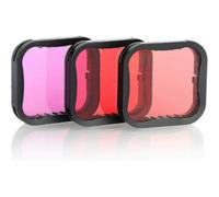 Paquete de 3 filtros de buceo compatibles con GoPro Hero 9, 10 y 11, funda impermeable oficial, corrección de color para buceo profundo/submarino
