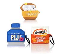 (Paquete de 3) Funda para Airpods Pro, XMBYGY Silicona Airpods Pro Funda Protectora con Lindo diseño de Piel Divertido, con Llavero (Goldfish+Fiji+Hunny)