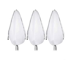 Paquete de 3 fundas colgantes para cestas de flores, cierre de cordón ajustable y material no tejido transpirable para proteger las plantas de las heladas y los animales