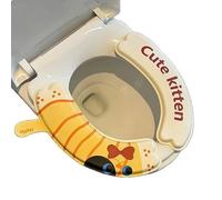 Paquete de 3 fundas de asiento de inodoro con diseño de gato, almohadillas impermeables de dibujos animados, cojines de baño universales suaves para todas las estaciones, adecuadas para uso doméstico