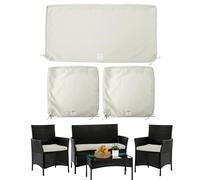 Paquete de 3 Fundas de Repuesto para Cojines de Patio al Aire Libre para 4 Piezas de Muebles de Mimbre de 3 plazas, sofá de Dos plazas, Fundas Resistentes al Agua, 38 x 19 x 2, 19 x 19 x 2, Solo
