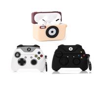 Paquete de 3 fundas para AirPods Pro 1ª/2ª generación, funda de silicona XMBYGY con diseño de piel lindo y divertido, con llavero