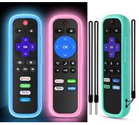 Paquete de 3 Fundas para Control Remoto Roku, la Funda de Control Remoto Compatible con Roku Voice Remote Official, Funda Protectora Universal de Silicona para Control Remoto Roku TV Que Brilla en la