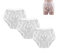 Paquete de 3 Fundas para Pañales de Adulto,Pantalones de Incontinencia Lavables y Reutilizables PañAl Impermeable Unisex para Adultos con Incontinencia(Clear,Medium)