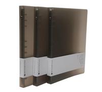 Paquete de 3 fundas redondas de polipropileno para carpetas de hojas sueltas con tamaños A6, A5 y B5, protección de 6 anillos y 9 anillos (café)