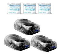 Paquete de 3 fundas universales de plástico para coche, desechables, impermeables, a prueba de polvo, cubiertas exteriores completas de plástico con banda elástica, protector transparente para sedán,