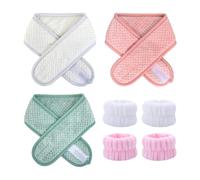 Paquete De 3 Gomas Para El Cabello Para Lavado De Cara Y 2 Pares De Pulseras Para Lavado De Cara, Gomas Para El Cabello Para Mujer, Gomas Para El Cabello Elásticas