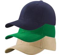 Paquete de 3 gorras de béisbol para hombres y mujeres, 100% algodón, gorra de béisbol deportiva, casual, lisa, sombrero de sol, sombreros de latón, estilo polo clásico, Juego de colores 13, Talla