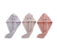 Paquete De 3 Gorros Para Secar El Cabello De Gato, Lindos Gorros Para Secar El Cabello De Dibujos Animados, Toallas Absorbentes Para Secar El Cabello, Accesorios De Ducha