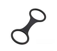 Paquete de 3 hebillas de conector de anillo de silicona en forma de 8 para máscara de esnórquel y tubo de respiración, clip seguro para accesorios de natación y deportes acuáticos, negro (negro)