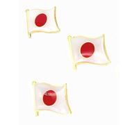 Paquete de 3 insignias de metal esmaltado con bandera de Japón y Asia japonesa