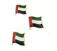 Paquete de 3 insignias de metal esmaltado con bandera de país de los Emiratos Árabes Unidos de los Emiratos Árabes Unidos y Oriente Medio, talla única, Metal