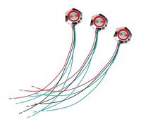 Paquete de 3 interruptores de botón momentáneos de 19 mm con indicador LED para circuitos de 12 V 24 V CC utilizados en cajas de control e instrumentación (rojo)