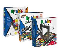 Paquete de 3 juegos Rubik's Pack & Go Race Flip Capture para 2 jugadores, juegos de mesa de secuencia, rompecabezas