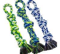 [Paquete de 3] Juguetes de cuerda para perros, juguetes indestructibles para perros masticadores agresivos grandes y medianos, juguete de cuerda resistente para perros para razas grandes, 100%