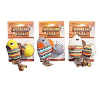 Paquete de 3 juguetes de peluche para gatos, juguete interactivo para dentición, gran regalo, juego de ejercicio interactivo, plumas, animales de peluche, mordedores para dentición para gatitos sin