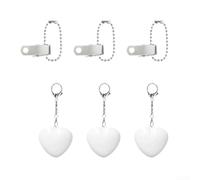 Paquete de 3 lámparas táctiles en forma de corazón con mecanismo de clip para bolsos, llaves, monederos y uso diario, diseño de material ABS ligero