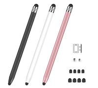Paquete de 3 Lápices Tablet, MEKO, Lápiz Táctil 2 en 1 con Punta Magnética de Goma Lapiz Tactil Tablet con 10 Puntas de Repuesto para iPad/iPhone/iWatch/Samsung/Huawei/Xiaomi/Surface/Chromebook/Switch