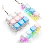 Paquete de 3 llaveros para ansiedad con teclado, teclado iluminado para aliviar el estrés, lindo teclado de botón de gato, juguete sensorial para adultos, alivio de la ansiedad y regalo para aumentar