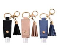 Paquete de 3 llaveros portátiles de viaje vacíos para botellas de desinfectante de manos, soporte para botellas de 1 onza/30 ml, recipientes recargables para desinfectante de manos que