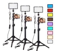 Paquete de 3 Luces LED de 9 Colores para Estudio de transmisión, Kit de iluminación de Video, Luces de Fotos para grabación de Video, fotografía, cámara, Juego de Fotos, Youtube, TikTok, filmación,
