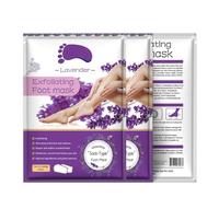 Paquete de 3 mascarillas para pies, callos, células muertas de la piel, exfoliante, blanqueamiento hidratante, tacto suave para bebés, para mujeres y hombres (lavanda)