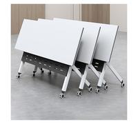 Paquete De 3 Mesa De Conferencias Plegable Móvil Con Ruedas, Mesa De Entrenamiento Móvil Plegable, Mesa De Reuniones Rectangular Con Tapa Abatible, for Oficina, Centros De Medios, Aula(140*60*75cm/55*