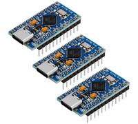 Paquete de 3 módulos Pro Micro Board Atmega32U4 5V 16MHz placa de desarrollo de programación USB, microcontrolador compatible con Arduino IDE (con cabecera de pin)