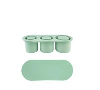 Paquete de 3 moldes de hielo de silicona con cilindro hueco con tapa, bandeja for cubitos de hielo for vasos de 30-40 oz, cocina y comedor,For Home Kitchen Use(Green)
