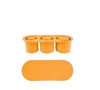 Paquete de 3 moldes de hielo de silicona con cilindro hueco con tapa, bandeja for cubitos de hielo for vasos de 30-40 oz, cocina y comedor,For Home Kitchen Use(YELLOW)