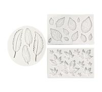 Paquete De 3 Moldes De Hojas De Plumas, Moldes De Fundición De Plumas Y Hojas, Moldes Para Velas Perfumadas Diy, Moldes De Silicona Para Fondant, Moldes Para Decoración De Pasteles
