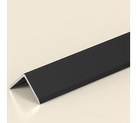 Paquete de 3 molduras borde escalera Metal, protector aluminio for interior y exterior, tira transición piso en forma L(Brushed Black,3cm)