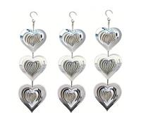 Paquete de 3 molinillos de acero inoxidable con reflejo de movimiento del viento para decoración de jardín y patio y control seguro de pájaros