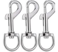 Paquete de 3 mosquetones giratorios grandes de 82 mm para correas de perros grandes, gancho de acero inoxidable resistente con rotación de 360° para correas de mascotas, llaveros, bolsas y accesorios