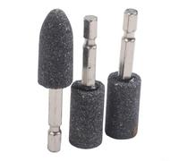 Paquete de 3 muelas abrasivas hexagonales de 16 mm para taladros portátiles, cabezales abrasivos de corindón marrón para metal, madera, vidrio, acero endurecido (A)
