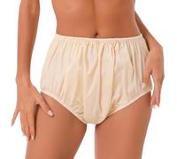 Paquete de 3 pañales de tela de TPU impermeables para adultos, reutilizables, a prueba de fugas, calzoncillos protectores lavables para el cuidado de ancianos (beige, XL)