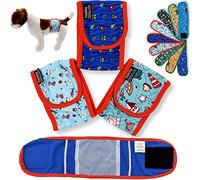 Paquete de 3 pañales para perros machos y niños, reutilizables, lavables para razas de perros pequeños (XS: cintura de 10 a 12 pulgadas, borde naranja)