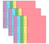 Paquete de 3 papeles coloridos en blanco para carpetas A5, 300 hojas/600 páginas de papel de hojas sueltas, por color, 20 hojas, 6 agujeros, 5.8 x 8.5 pulgadas