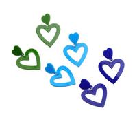 Paquete de 3 pares de aretes de corazón con purpurina de acrílico doble corazón para mujer, joyería de San Valentín, regalos de joyería